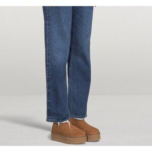 Classic Mini Sheepskin Platform Boots Brown 10